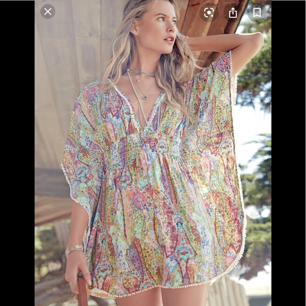 EUC VS Swim Boho Batwing Kaftan Coverup